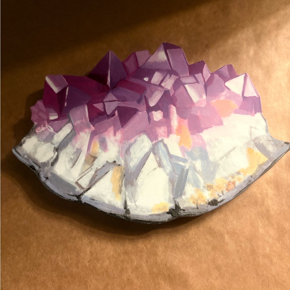 Purple Crystal Cluster Home Art Painting by